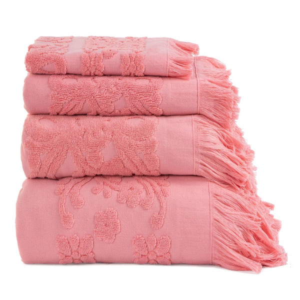 Полотенце с бахрамой Arya «Isabel Soft» коралловое