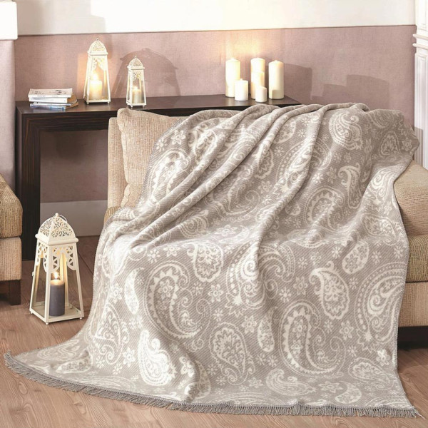 Плед хлопок Arya «Paisley Grey»