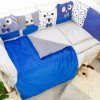 Комплект в кроватку 6 предметов сатин «Персонажи плюш синий»