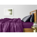 Комплект постельного белья сатин люкс «Сатин_Фиолет_СераяН» Cosas