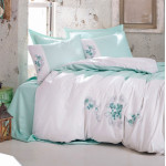 Постельное белье Cotton box сатин с вышивкой «Lena-Mint»