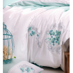 Постельное белье Cotton box сатин с вышивкой «Lena-Mint»