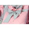 Комплект в кроватку 11 предметов сатин «Шарм» серо-розовый