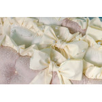 Комплект в кроватку 10 предметов сатин «Бусинка» крем+кофе вензеля