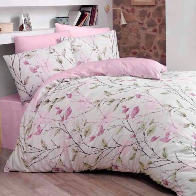 Комплект постельного белья ранфорс «Blossom» розовый Luoca Patisca