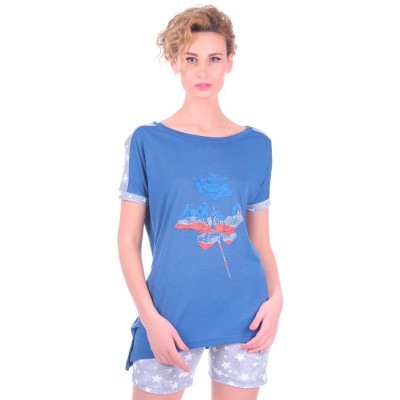 Комплект одежды «Usa» св.синий (футболка шорты) Miss First