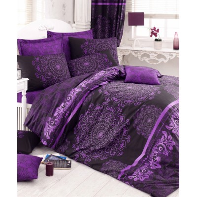 Комплект постельного белья ранфорс «Osmanli» фиолетовый | Light House