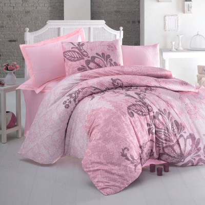 Комплект постельного белья ранфорс «De Luca» розовый Luoca Patisca