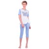 Комплект одежды «Butterfly» голубой (футболка капри) Miss First