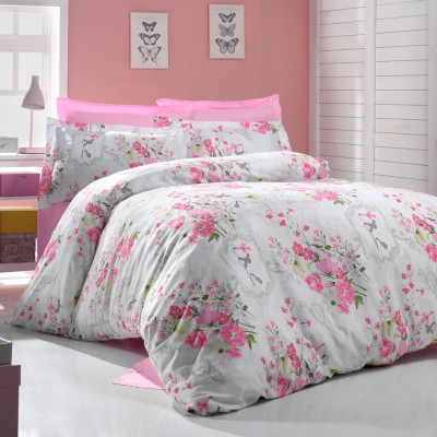 Комплект постельного белья ранфорс «Almeria» розовый Luoca Patisca