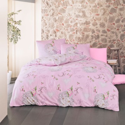 Комплект постельного белья ранфорс «Melory» розовый Luoca Patisca