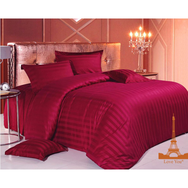 Постельное белье Love you «Страйп Maroon»