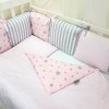Комплект в кроватку с балдахином 7 предметов «Stars» розовый