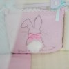 Комплект в кроватку с балдахином 7 предметов «Зайчики» розовый