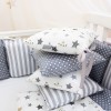 Комплект в детскую кроватку 6 предметов «Stars» серый