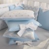 Комплект в кроватку с балдахином 7 предметов «Shine голубой зигзаг»