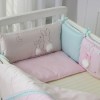 Комплект в кроватку с балдахином 7 предметов «Зайчики» розовый