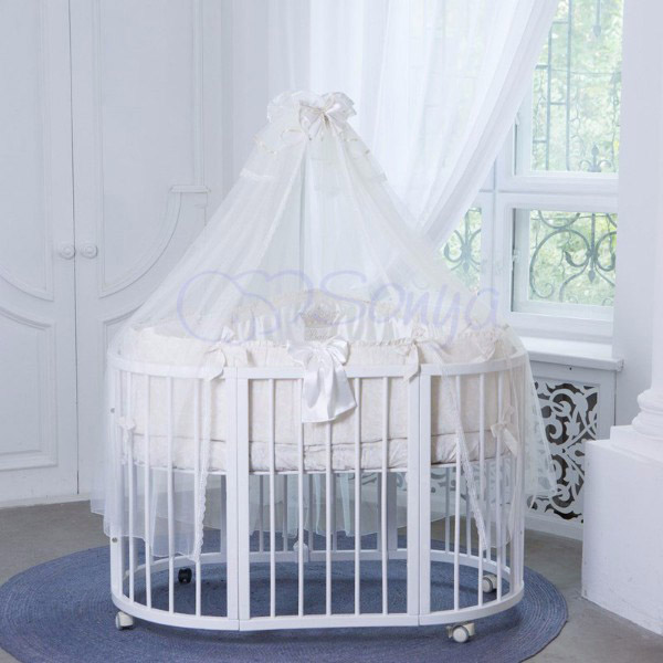 Комплект в овальную кроватку 7 предметов «All Baby» кофейный