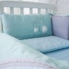 Комплект в кроватку с балдахином 7 предметов «Зайчики» голубой