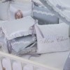 Комплект в кроватку с балдахином 7 предметов «Mon Cheri» серый