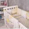 Комплект в детскую кроватку 6 предметов «Cеро-желтые зигзаги»