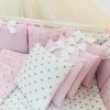 Комплект в кроватку с балдахином 7 предметов «Shine розовое середечко»