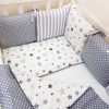 Комплект в кроватку с балдахином 7 предметов «Stars» серый