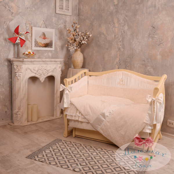 Комплект в детскую кроватку 6 предметов «Вaby chic» кофейный