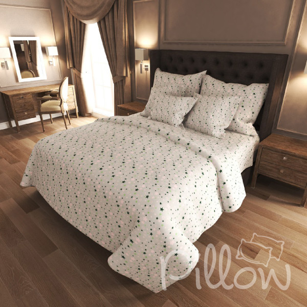 Комплект постельного белья бязь голд «n-7226-a-green» NazTextile