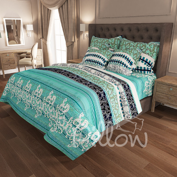 Комплект постельного белья бязь голд «n-6897-turqise» NazTextile