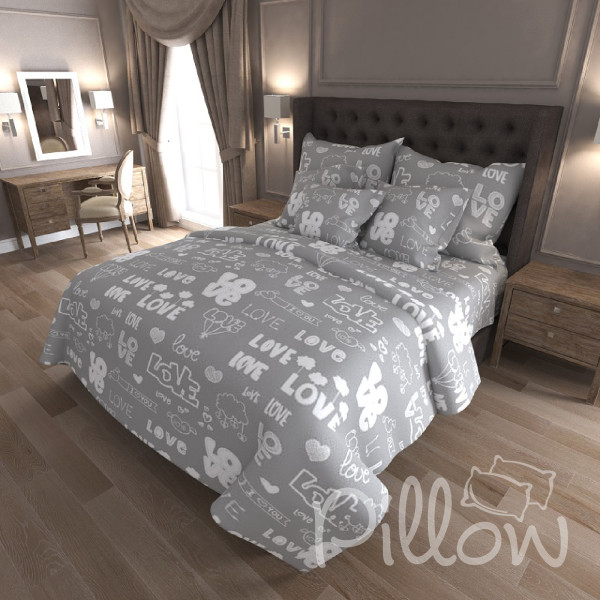 Комплект постельного белья бязь голд «n-7207-grey» NazTextile