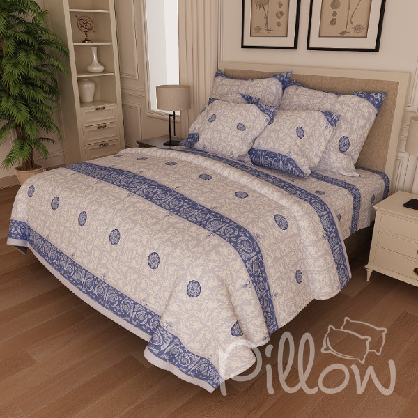 Комплект постельного белья бязь голд «n-022-blue» NazTextile