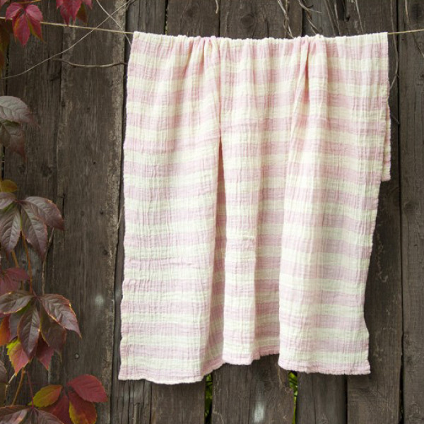 Плед-накидка «Stripe Muslin pembe» Barine