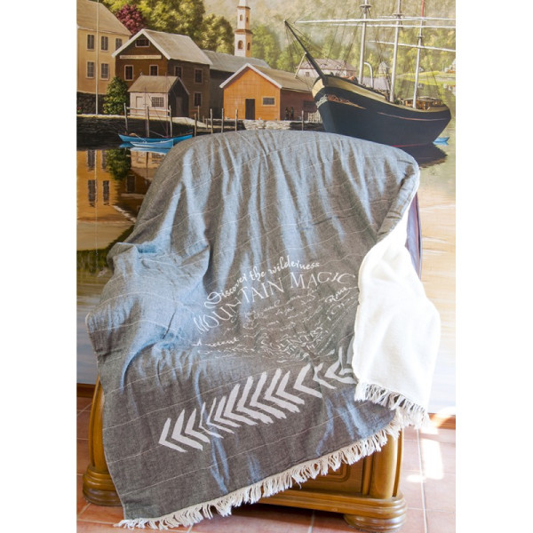 Плед микроплюш «Mountain Magic black&white» Barine