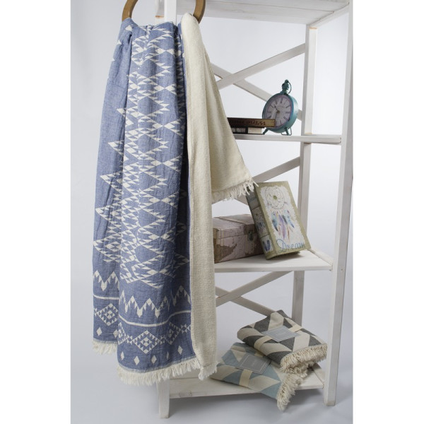 Плед микроплюш «Kilim denim» Barine