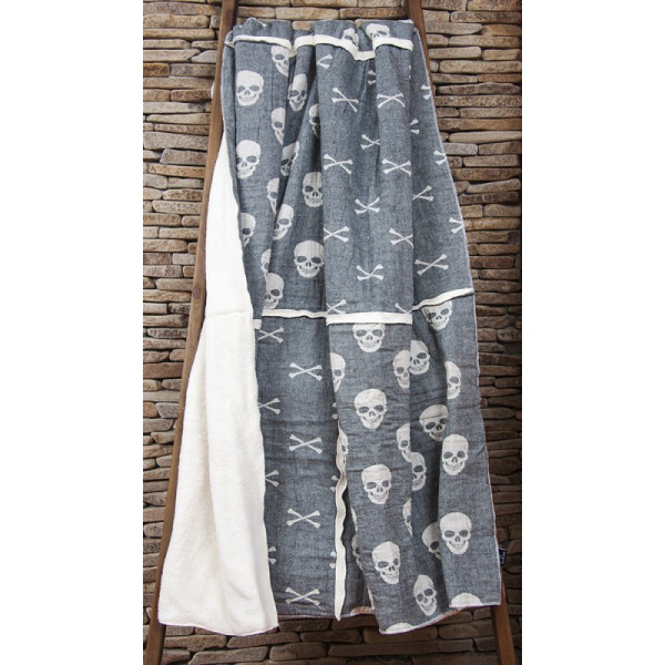 Плед микроплюш «Skull-bones siyah» Barine