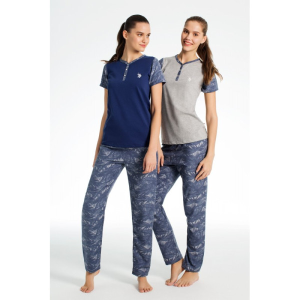 Пижама женская (корот. рукав) «15636» серая | U.S. Polo Assn