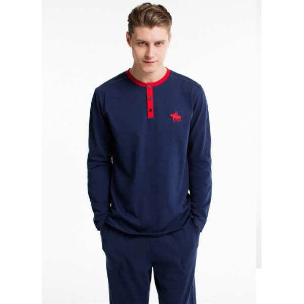Пижама мужская (длин.рукав) «17135 - S» синяя | U.S. Polo Assn