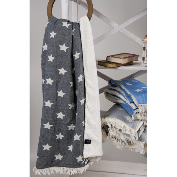 Плед микроплюш «Star Throw black» Barine