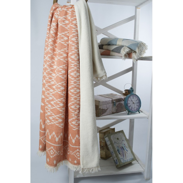 Плед микроплюш «Kilim orange» Barine