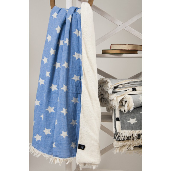 Плед микроплюш «Star Throw blue» Barine