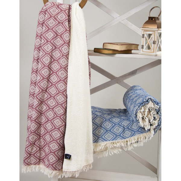 Плед микроплюш «Diamond Throw burgundy» Barine