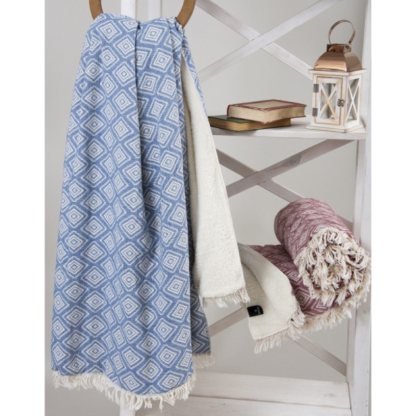 Плед микроплюш «Diamond Throw denim» Barine