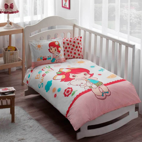 Детский комплект постельного белья ранфорс «Strawberry Shortcake Sleepy Baby» TAC