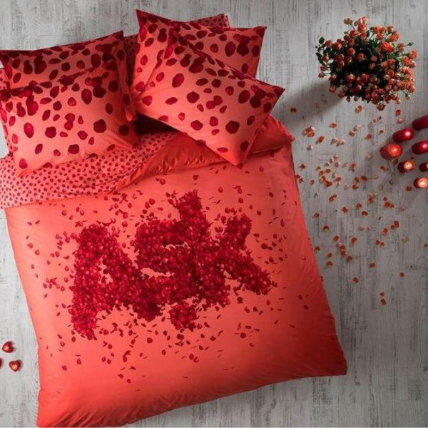 Комплект постельного белья ранфорс «Ask Red» TAC