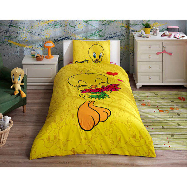 Детский комплект постельного белья ранфорс «Tweety Hearts» TAC