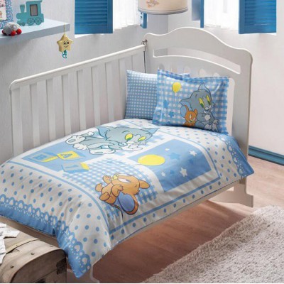 Детский комплект постельного белья ранфорс «Tom and Jerry Blue» TAC