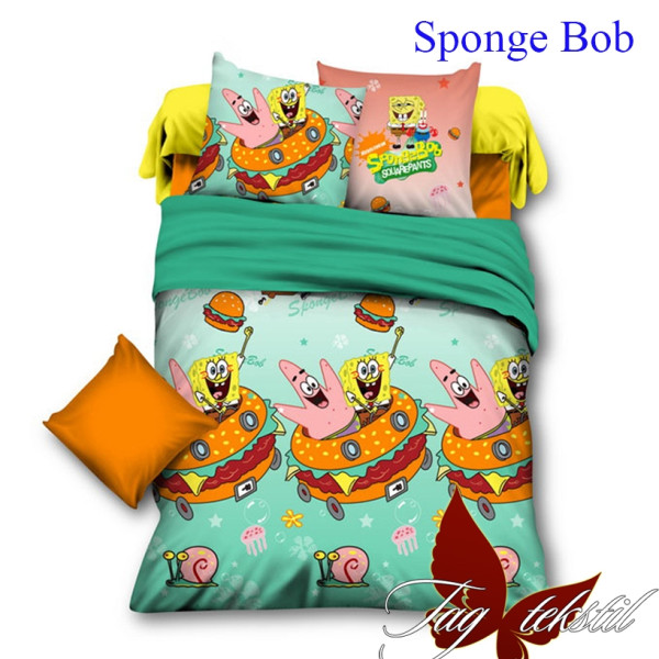 Комплект постельного белья ранфорс «Sponge Bob» полуторный | TAG