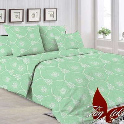 Комплект постельного белья ранфорс «R7005 green» TAG