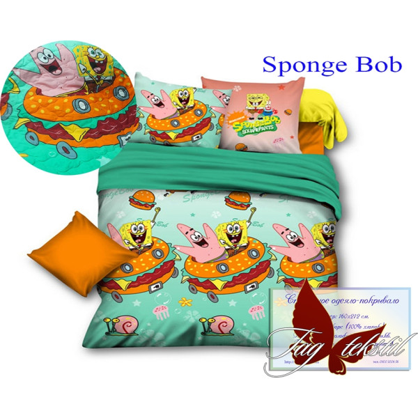 Стеганное покрывало-одеяло «Sponge Bob» TAG
